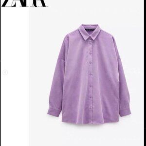 Zara Oversized Corduroy Shirt Size S NEW WITH TAG!